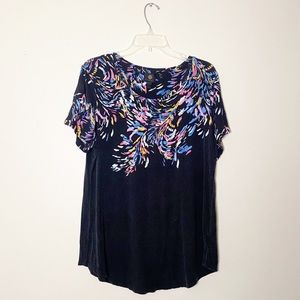 JM Collection - Women's Soft Black Scoop Neck Tee (Large)